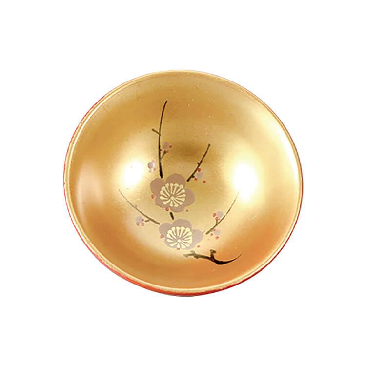 金地 1.8 小盃 3P 松竹梅(手描) 3客 酒器 天然木製 漆+ウレタン 合成