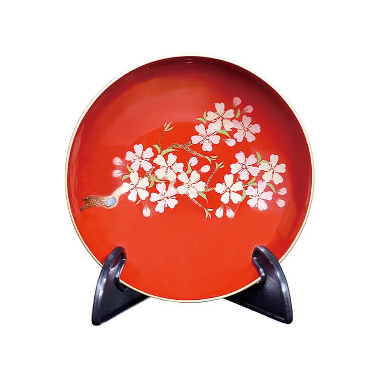 朱 3.9 単盃(スタンド付) 桜(漆・手塗・手描) 天然木製 漆塗り 会津