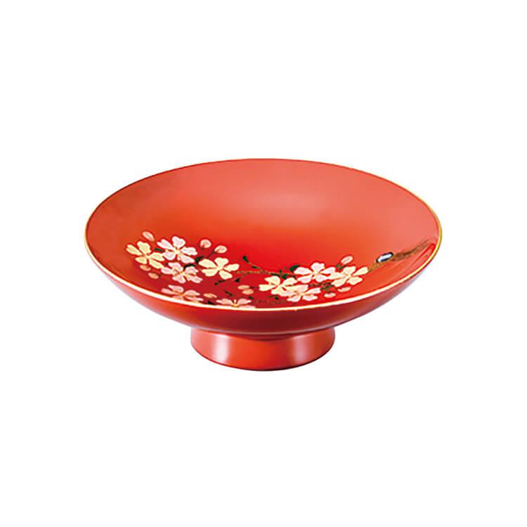 朱 3.9 単盃(スタンド付) 桜(漆・手塗・手描) 天然木製 漆塗り 会津