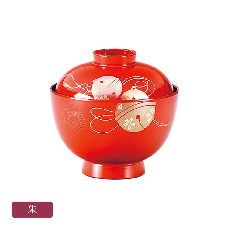 京 吸椀 鈴に蝶 全2種 フェノール樹脂製 ウレタン塗装 会津塗り 会津