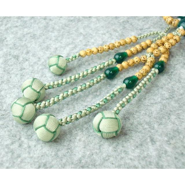 高級御念珠 本星月菩提樹 本瑪瑙 本翡翠 本絹房仕立 木箱付き 高級御