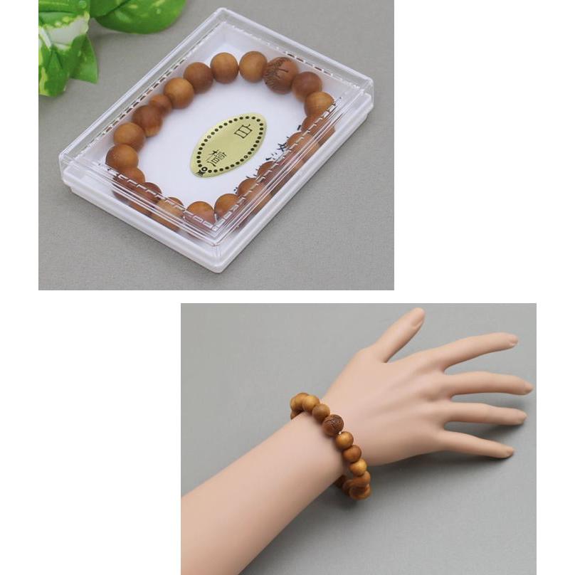 数珠ブレスレット 女性用 男性用 白檀 共玉 10mm玉 Pケース入 送料無料 御題目彫親玉のみ 南無妙法蓮華経彫 サンダルウッド 京念珠 腕輪数珠の画像