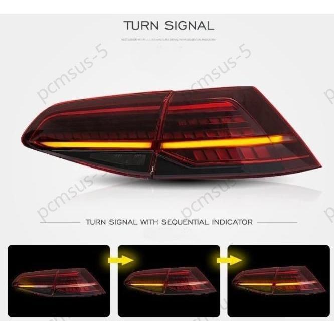 【楽天ランキング1位】 フォルクスワーゲン ゴルフ 7/7.5 2013-2018 GOLF7 MK7 スモーク カースタイリングテールライト 流れる LED テールランプ 新品