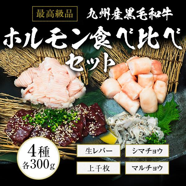 最高級品 九州産黒毛和牛 ホルモン食べ比べセット 4種 各300g 生