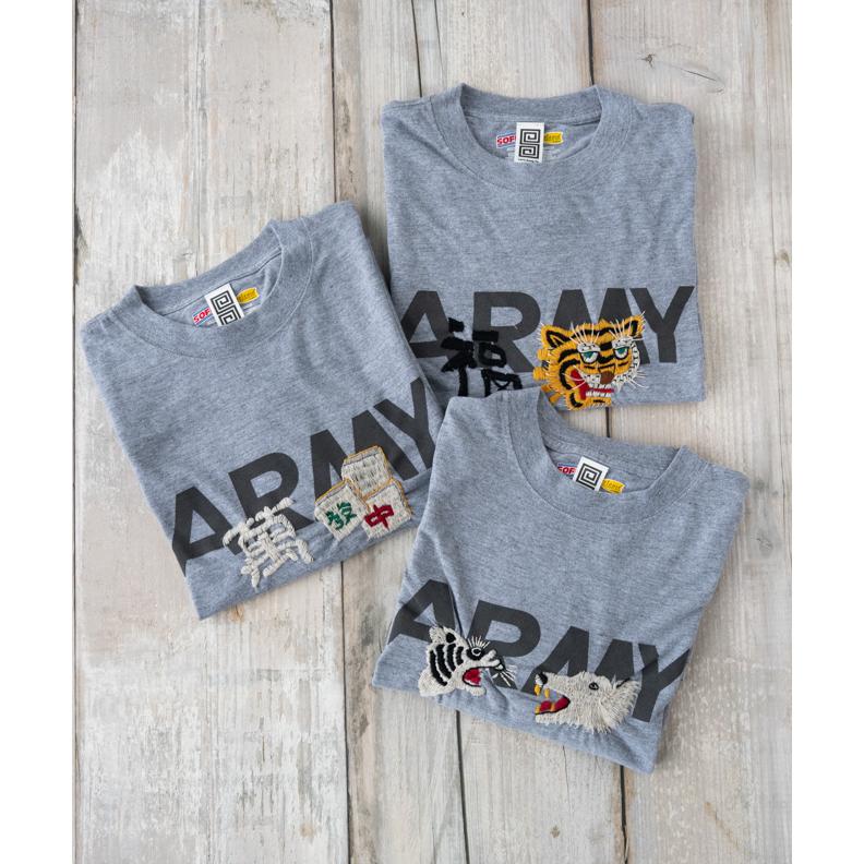 Let's / レッツ 功夫 ARMY Tee 刺繍 Tシャツ メンズ レディース 大きい