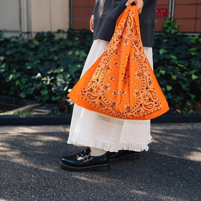 mnml バンダナバッグ　ペイズリー Bandana Paisley Pattern Shell Mini Tote Shoulder Bag バンダナ