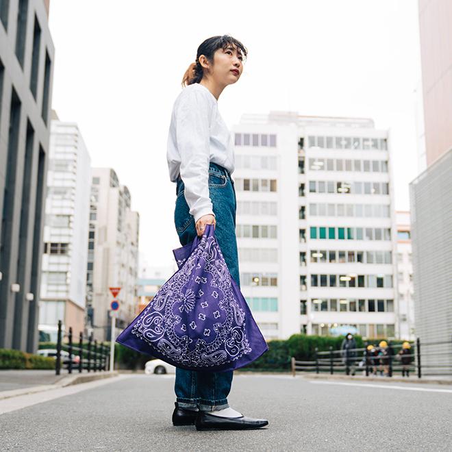mnml バンダナバッグ　ペイズリー Bandana Paisley Pattern Shell Mini Tote Shoulder Bag バンダナ