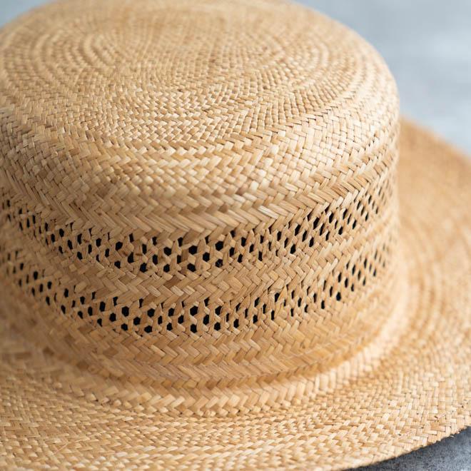 HIGHER（ハイヤー） カン草カンカン帽 RUSH GRASS BOATER 麦わら帽子