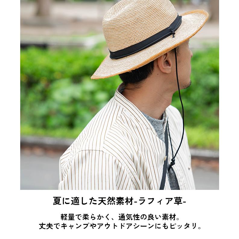 Req Hatter レックハッター RAFFIA SC HAT 細編みラフィアミドルハット