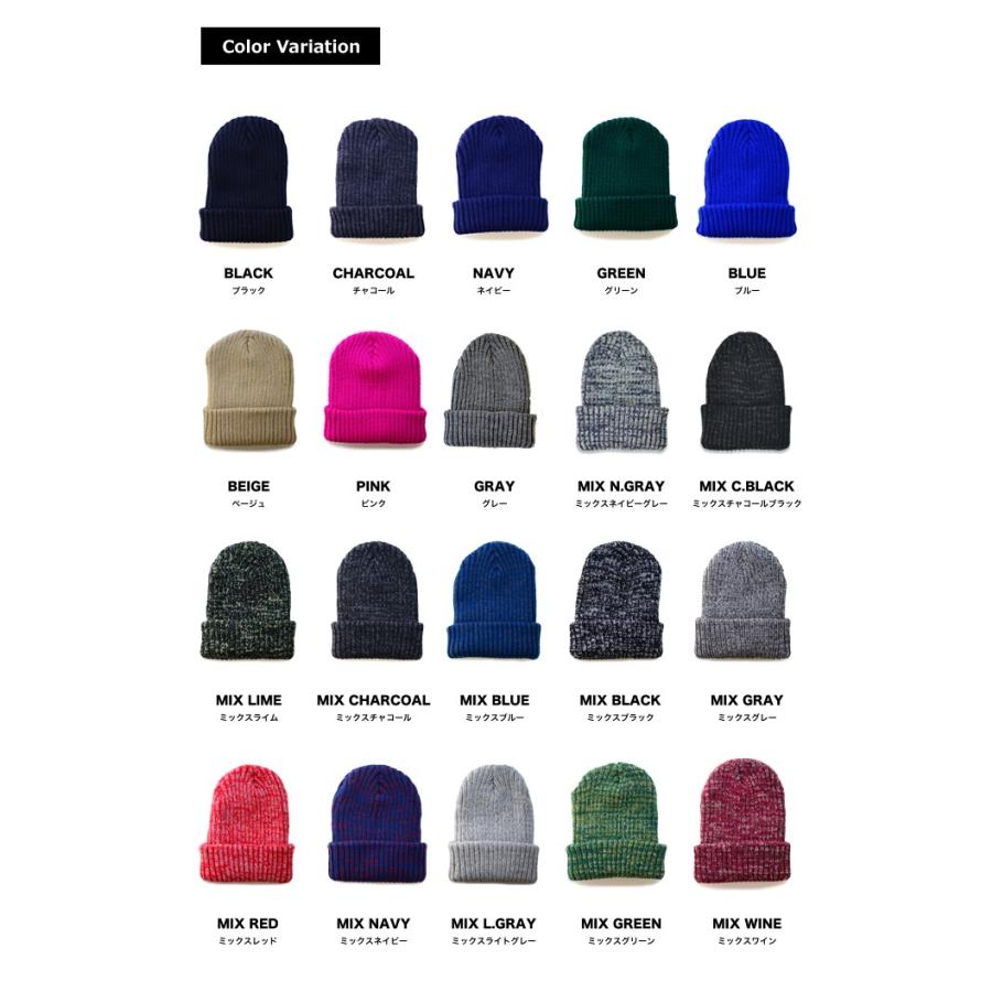 リブ編み ダブル ニット帽帽子 ニット帽 ワッチキャップ ボリューム感