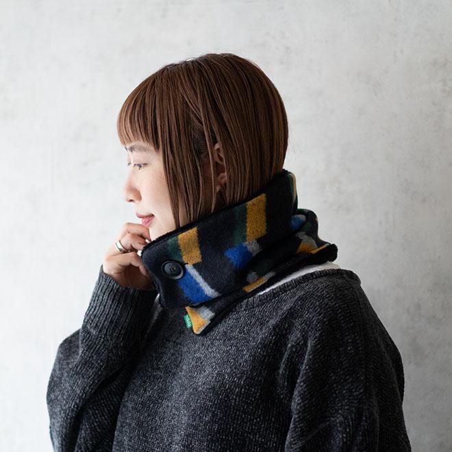 Nakota（ナコタ） マイクロボア ボタン付き ネックウォーマー メンズ