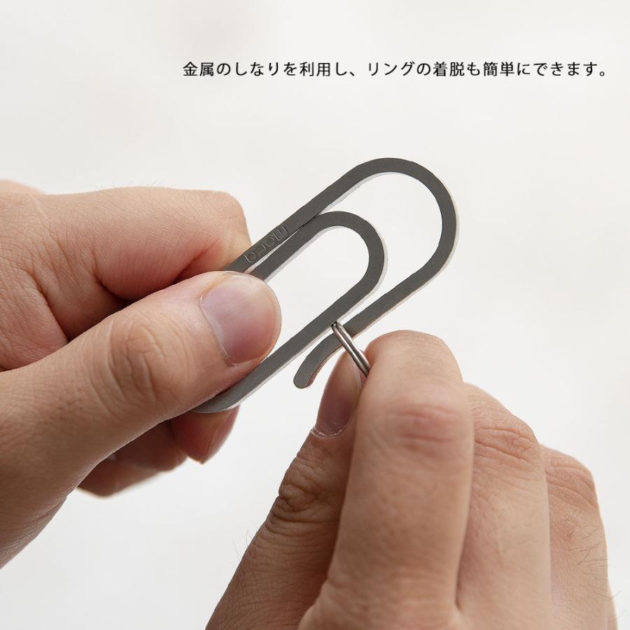 moca モカ クリップ型カラビナキーホルダー 鍵 日本製 ステンレス 真鍮