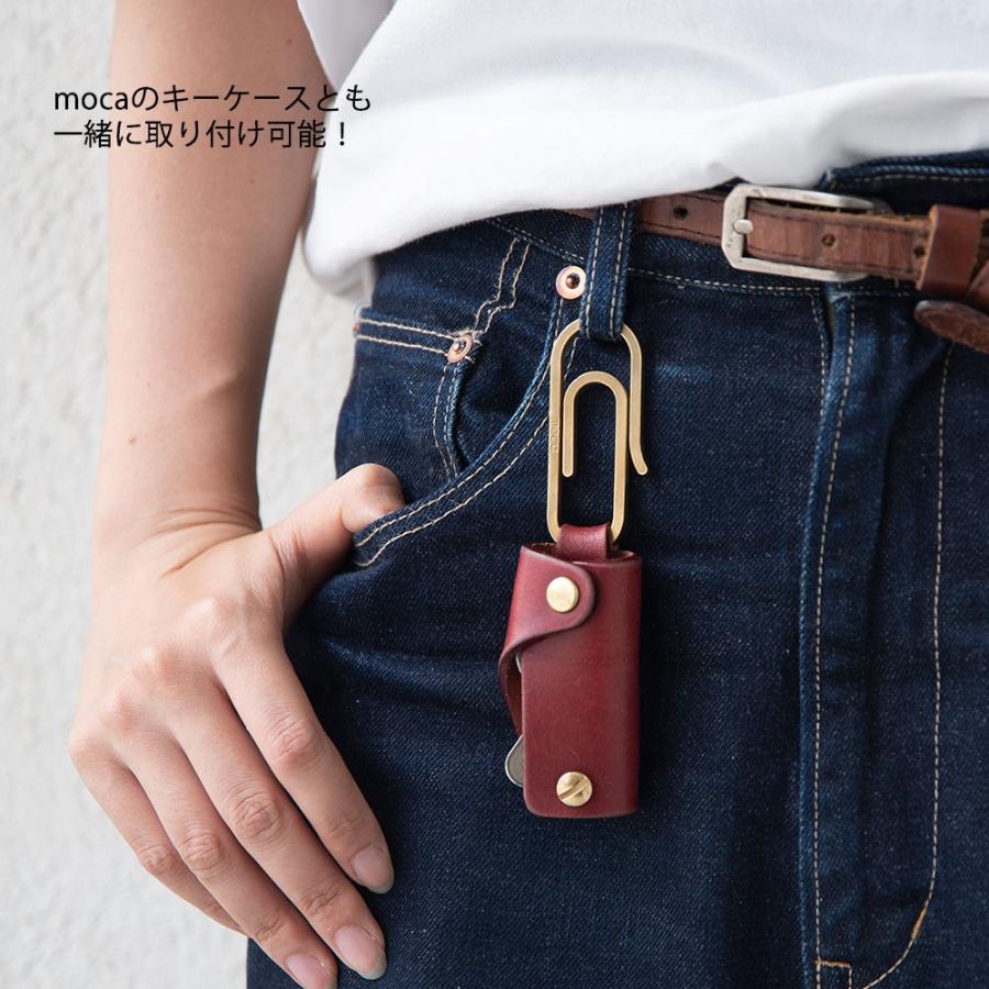 moca モカ クリップ型カラビナキーホルダー 鍵 日本製 ステンレス 真鍮