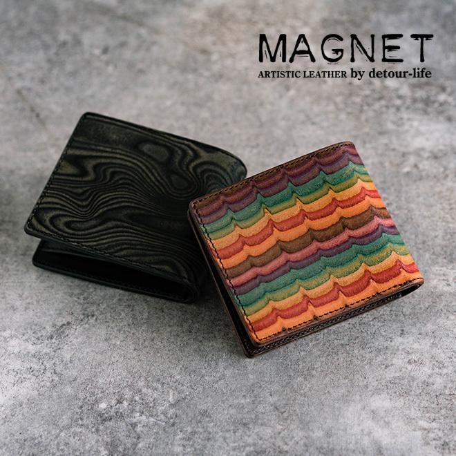 MAGNET マグネット Billfold Wallet 財布 二つ折り ウォレット 本革 柄