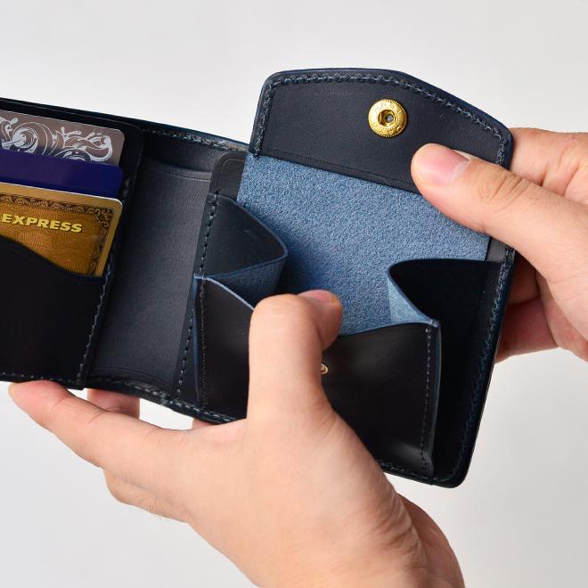 RE.ACT（リアクト） インディゴ染め 二つ折り財布 財布 レザー 革 小物
