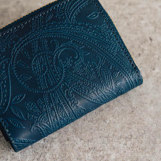 RE.ACT リアクト Paisley Indigo L-Fastener Compact Wallet ペイズリーコンパクトウォレット 財布 メンズ レディース 革 レザー プレゼント ギフト ミニ｜nakota｜04