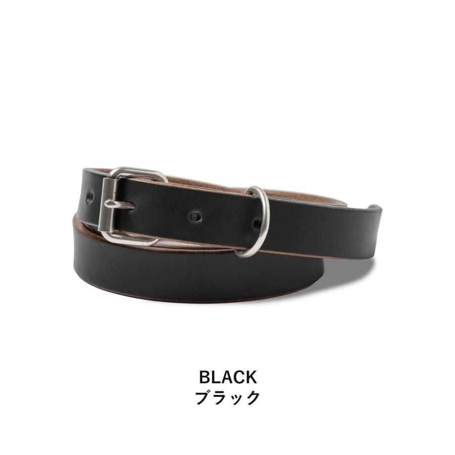 ハンドメイド】クロムエクセルレザー ナローベルト スタッズ ブラック