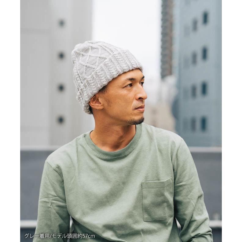LOGOS ロゴス ケーブルワッチ ニット帽 柔らかい 無地 メンズ