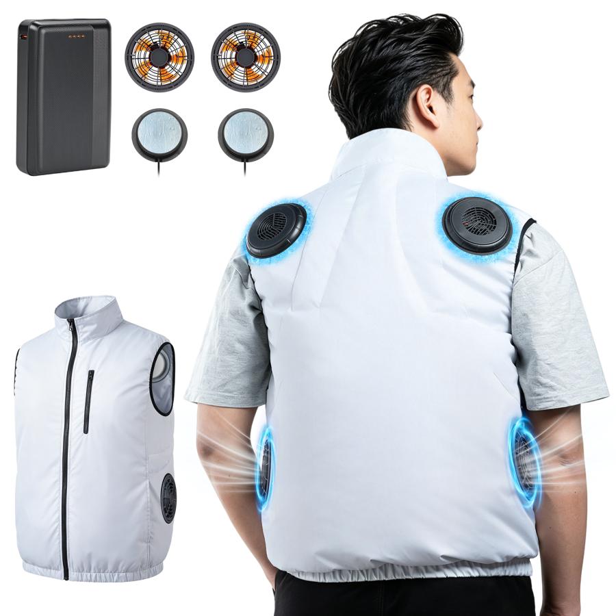 2026新発売 冷却ベスト 空調作業服 通気 速乾 2つ冷却ブレート 作業服