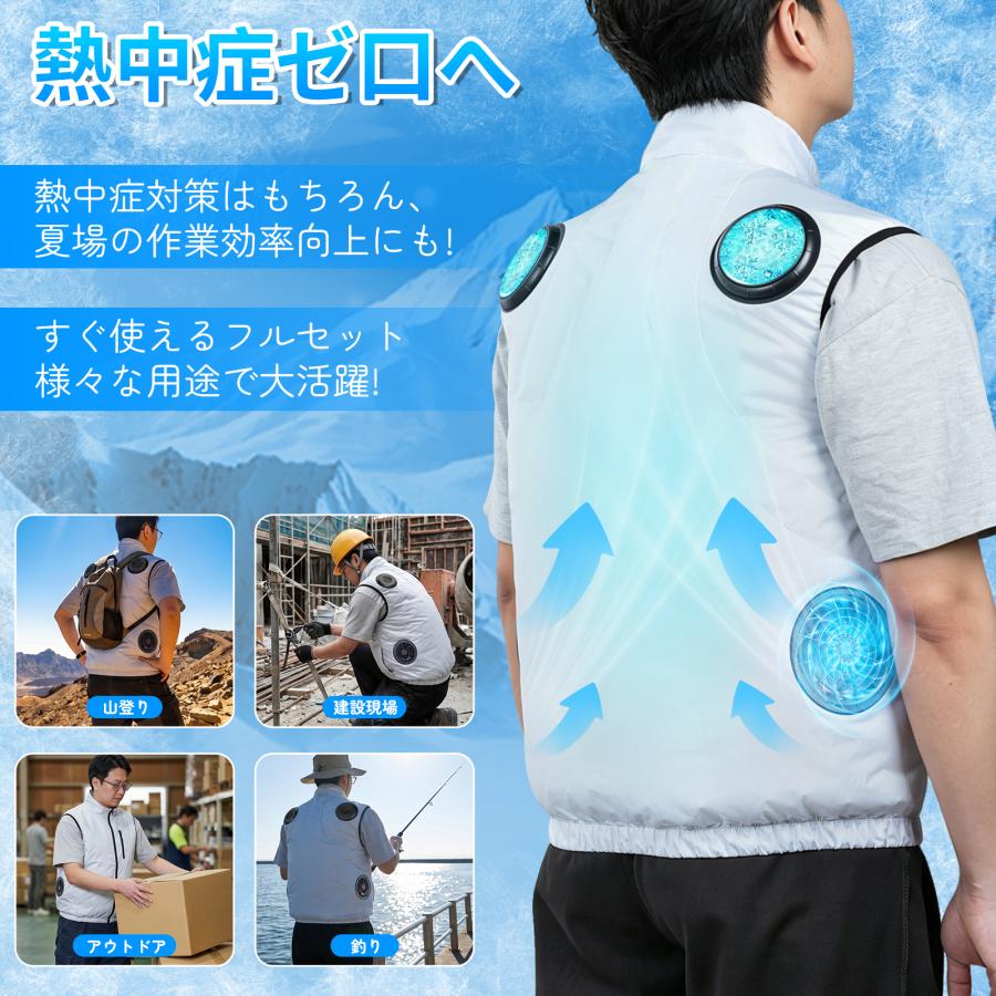 2026新発売 冷却ベスト 空調作業服 通気 速乾 2つ冷却ブレート 作業服