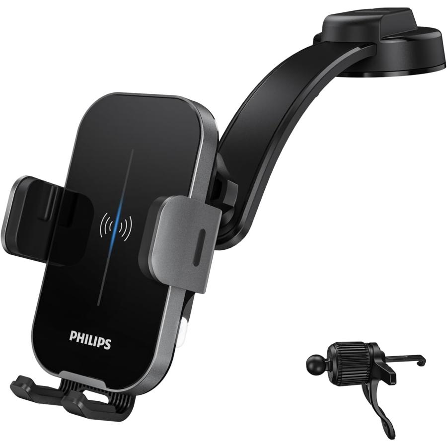 Philips (フィリップス) 車載ワイヤレス充電器 コイル自動検知 Qi