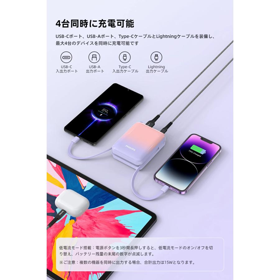 Philips (フィリップス) モバイルバッテリー 20000mAh 大容量 PD 22.5W