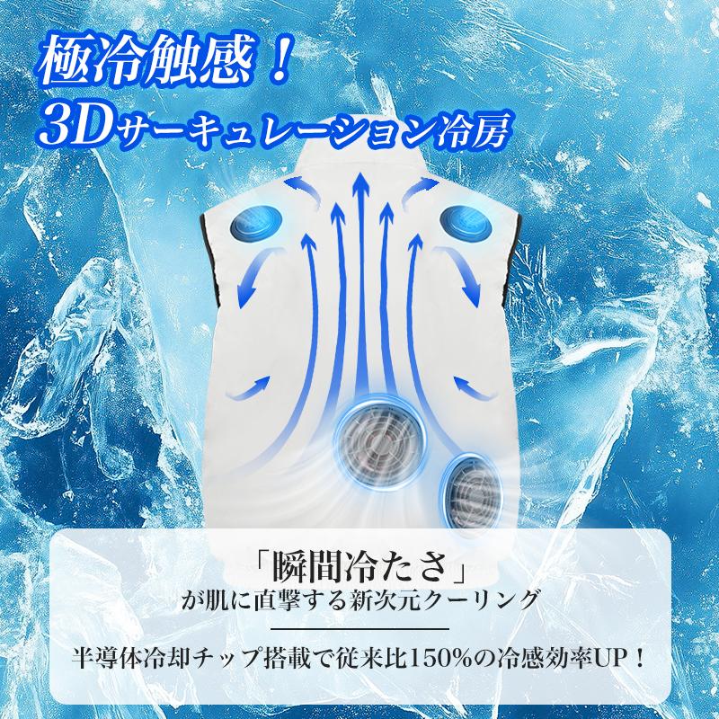 2025新発売 冷却ベスト 空調作業服 通気 速乾 2つ冷却ブレート 作業服 風量5段階調節 瞬間冷却 冷感温度 20000mAh ファン付き ベストフ 屋外作業 熱中症予防_6