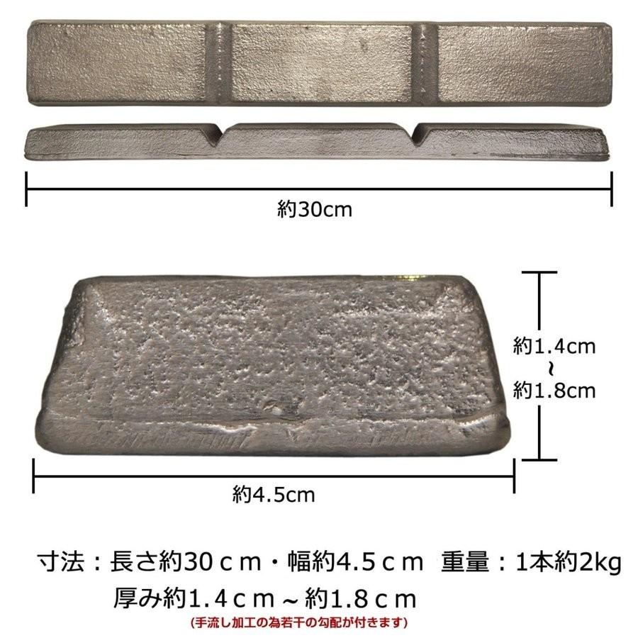 鉛　地金　12本(約24kg)　鉛くん　釣りの錘(おもり、オモリ)やスピーカーの制振に最適。インゴット　鉛君　送料無料