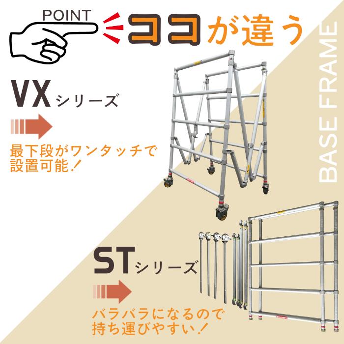 スノーケル アルミローリングタワー VXDW6f6 STDW6f6ダブルワイドタイプ 長さ1910mm (アウトリガー4本付)_1