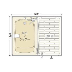 ハマネツ 屋外風呂シャワーユニット FS2-23RB 1室横 浴槽付き ハマネツ 屋外風呂シャワーユニット FS2-23RB 1室横 浴槽付き