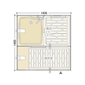 ハマネツ 屋外風呂シャワーユニット FS2-25RB 2室 浴槽付き ハマネツ 屋外風呂シャワーユニット FS2-25RB 2室 浴槽付き