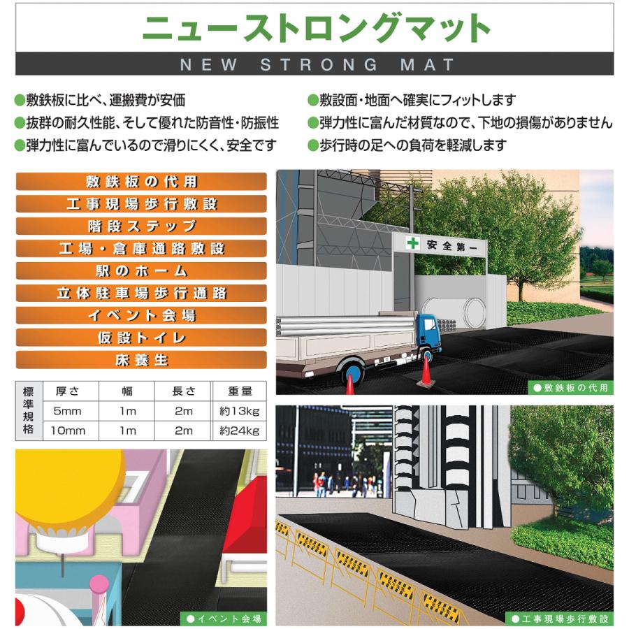 ニューストロングマット 10mm 10枚セット 篠田ゴム ゴムマット_1