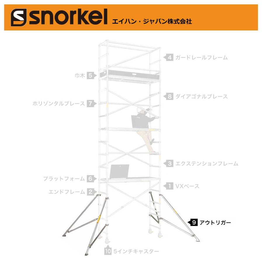 長谷川工業 スノーケル アルミローリングタワー 部材単品 アウトリガー 
