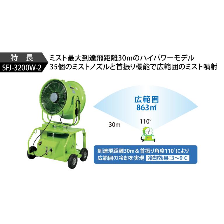 いラインアップ スーパー工業 ドライ型ミスト発生装置 移動式 Sfj 30w 2 冷房 冷風機 周波数 50hz