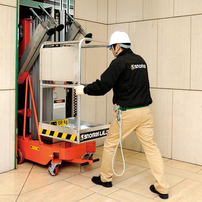 スノーケル 電動リフト 高所作業台 UL-38E 動力AC【メーカー直送