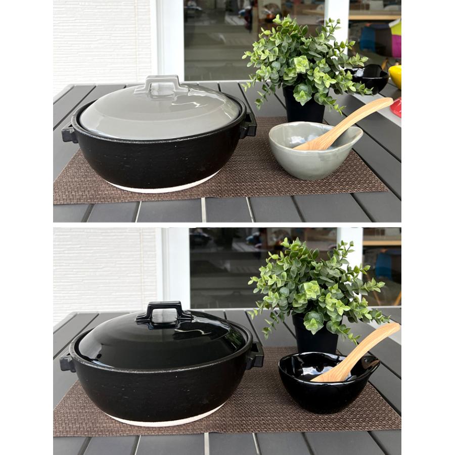 土鍋 結婚祝い プレゼント おしゃれ 鍋 炊飯 ご飯 ih対応 日本製 ごはん ギフト 選べるカラー プレーン 土鍋 8号 ガス＆IH対応 あすつく 速達 敬老の日の画像