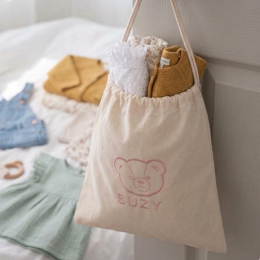 くまちゃんM巾着袋 名入れ 刺繍 名前入り くま 巾着 袋 巾着袋 ギフト