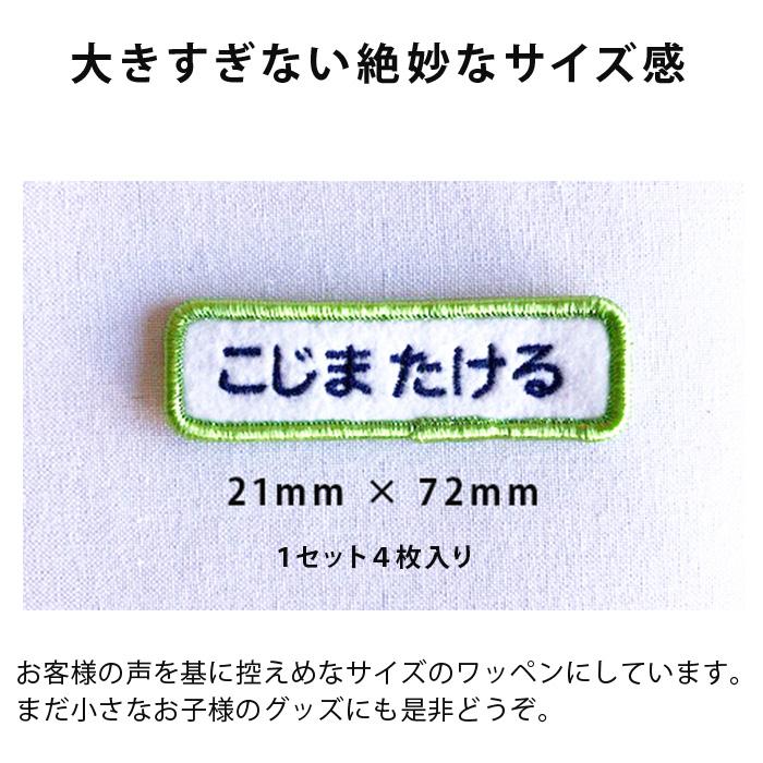 お名前ワッペン 4枚セット 名前 ワッペン シンプル ネーム刺繍