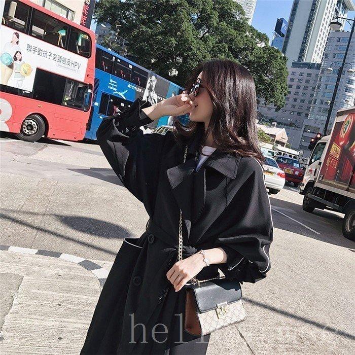 トレンチコートレディース40代ロング丈ジャケットスプリングコート春コート黒アウター秋服韓国風オーバー30代40代50代大きいサイズ30代40代 激安通販新作