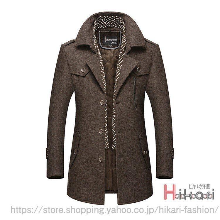 ラッピング無料 ステンカラーコート メンズ ビジネスコート コート チェスターコート メンズファッション 紳士服 マフラー付き アウター 秋冬 ステンカラーコート 色 イエロー qhema Com