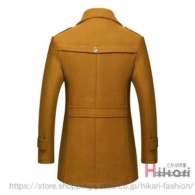 ラッピング無料 ステンカラーコート メンズ ビジネスコート コート チェスターコート メンズファッション 紳士服 マフラー付き アウター 秋冬 ステンカラーコート 色 イエロー qhema Com