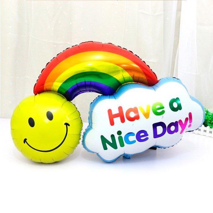 バルーン ニコちゃんマーク 風船 フィルムバルーン かわいい 虹 レインボー 単品 ばら売り アレンジ用 お祝い パーティー 飾り付け バルーンギフト プレゼント Namie4 Naimei Nami 通販 Yahoo ショッピング