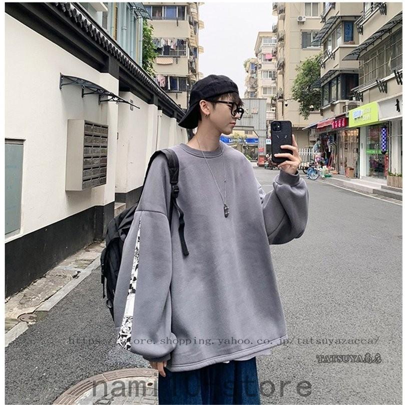 トレーナー メンズ 長袖 裏起毛レイヤード 重ね着風 韓国 ファッション ビッグシルエット 大きいサイズ ロンt カップル ペア ストリート系 おしゃれ 人気商品