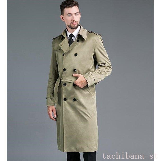 贅沢品 トレンチコート トレンチコートメンズビジネスコートスプリングロング丈アウター秋ピーコートpコートジャケットチェスターコートスリム ア ロング丈 スプリング ビジネスコート メンズ コート アウター