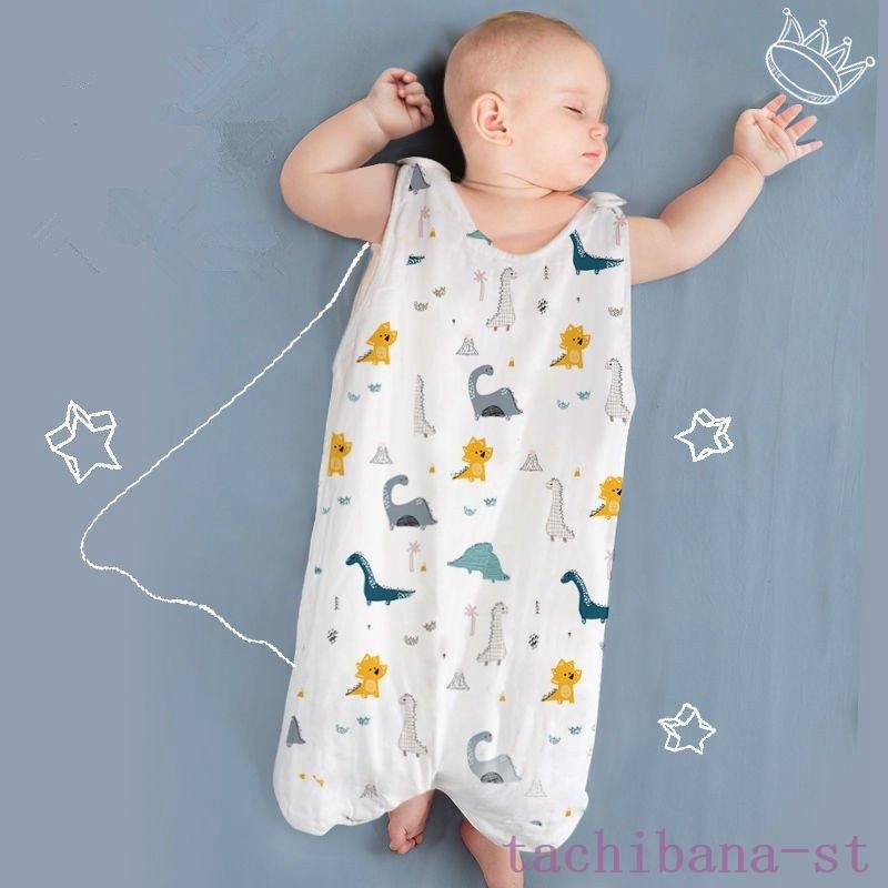 赤ちゃんスリーパーベビー寝袋春夏4重ガーゼ綿100 柔らかい寝冷え防止かわいい