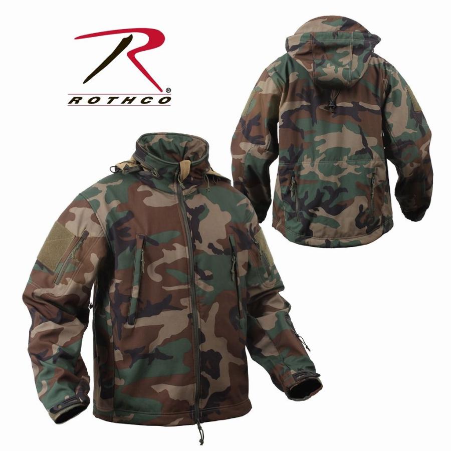 【タイムセール！】 【米軍】Rothco（ロスコ）　防寒タクティカルジャケット（Special Ops Tactical Softshell Jacket）【ウッドランドカモ／9906】