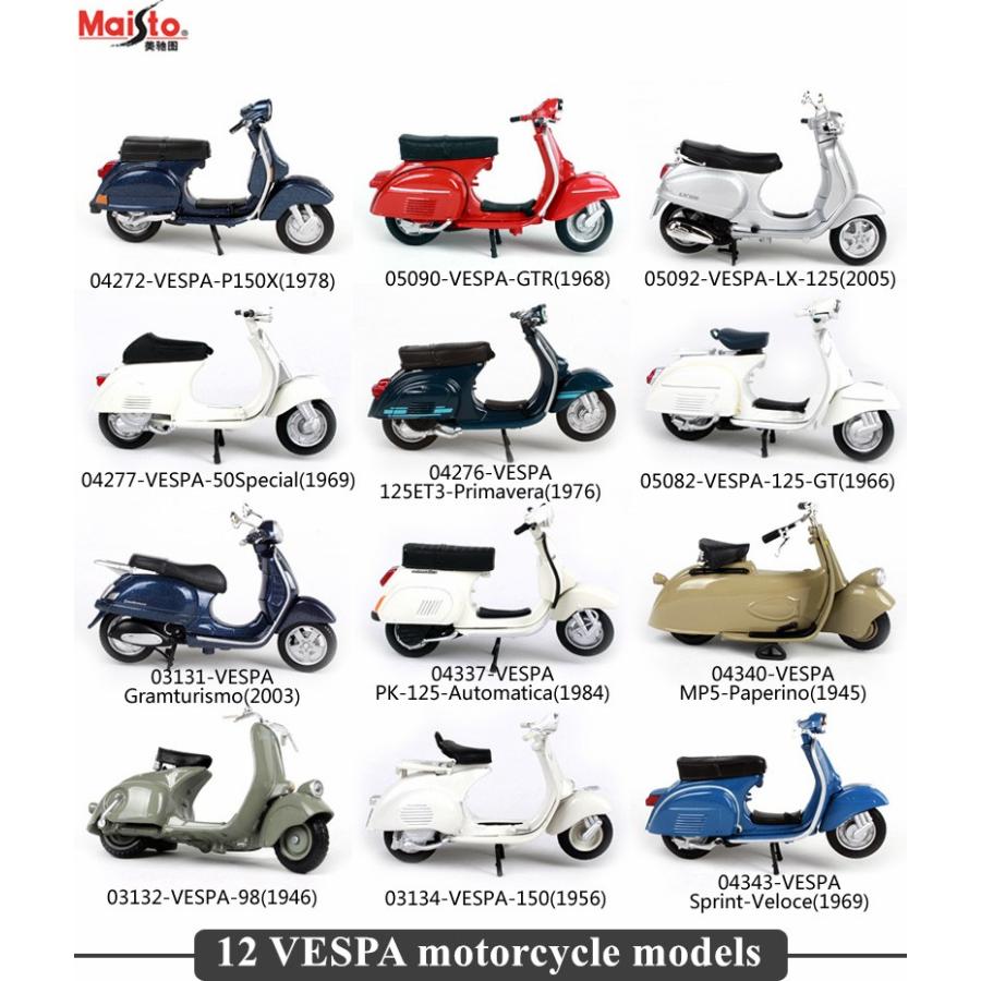 1:18 Piaggioスクーター 1968 Vespa GTR ローマの休日 バイク 1:18 Piaggioスクーター 1968 Vespa GTR ローマの休日 バイク