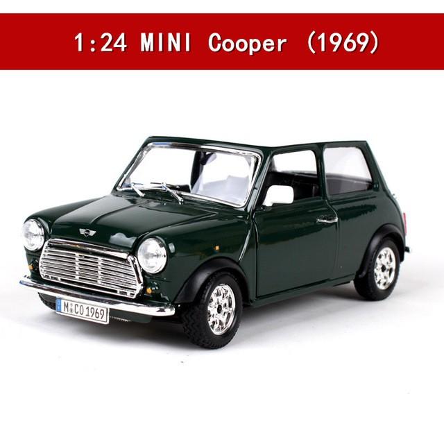1 24 Mini Cooper 1969 ミニクーパー グリーン 模型 ミニカー 乗用車 高級 合金 在庫一掃売り切りセール 外車