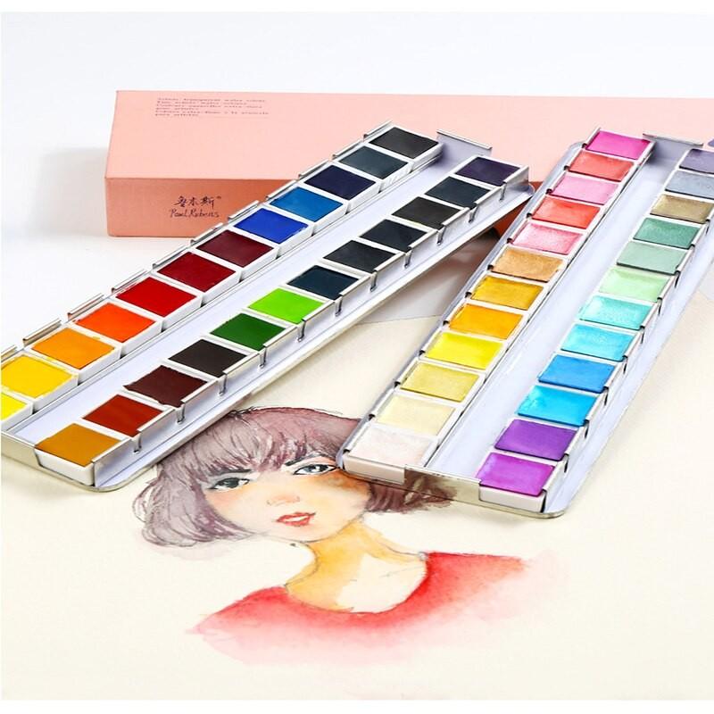 ルーベンス 光沢 水彩画 パレット メタルボックス 水彩絵具 24color pinkの画像