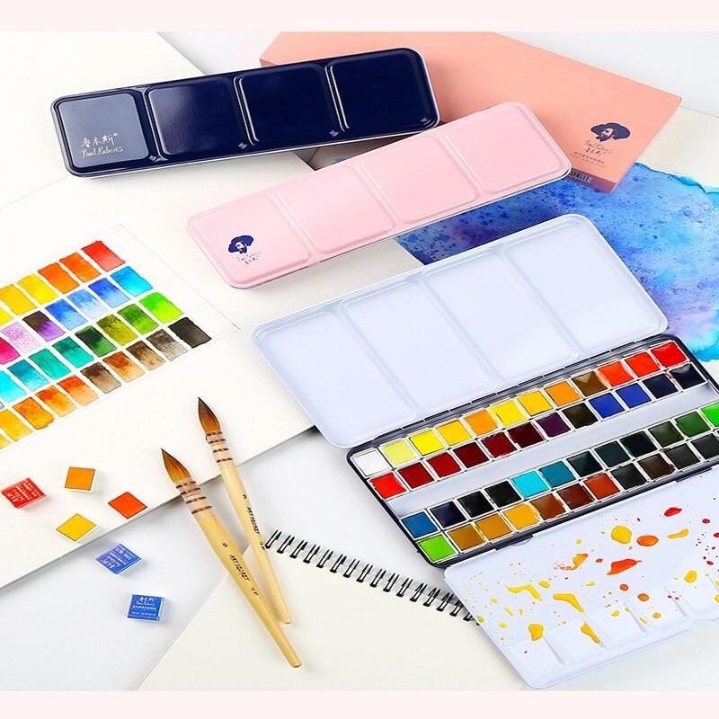 ルーベンス 光沢 水彩画 パレット メタルボックス 水彩絵具 24color pinkの画像